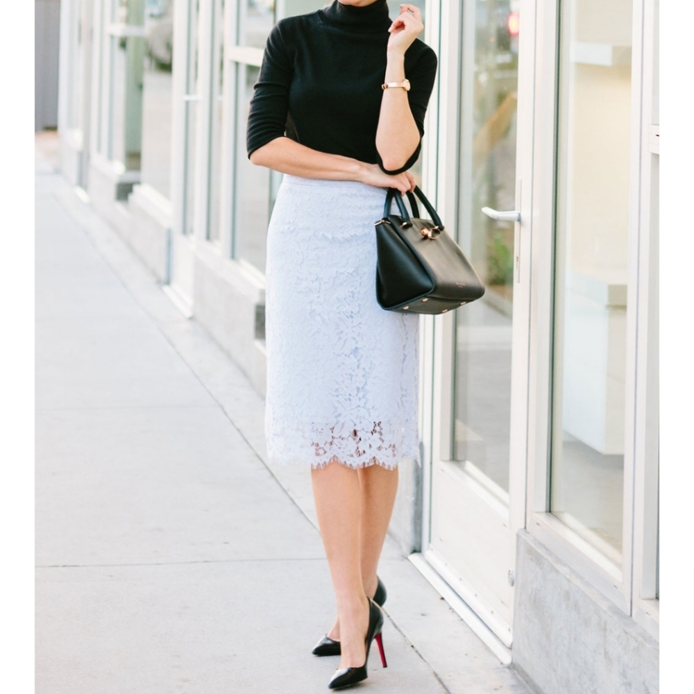 JCrew Collection Lace pencil skirt